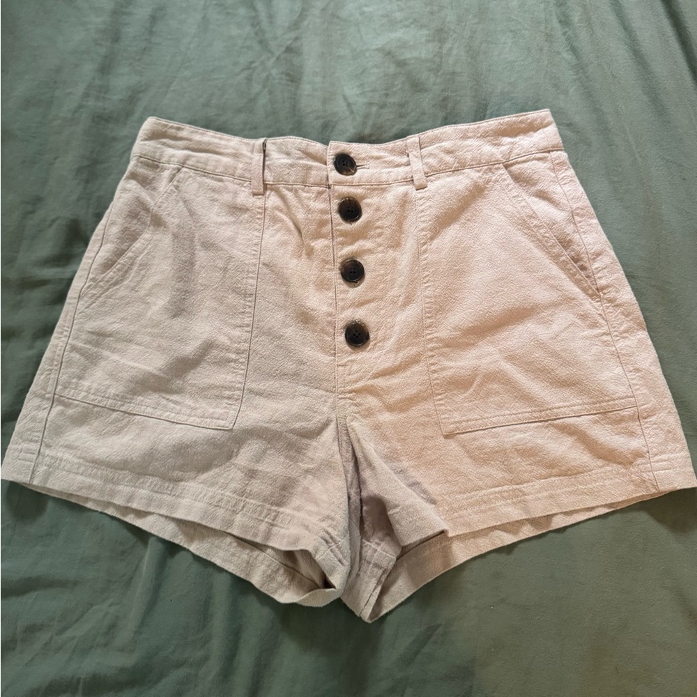 O'Neill Tan High Waist Shorts Cotton Blend
